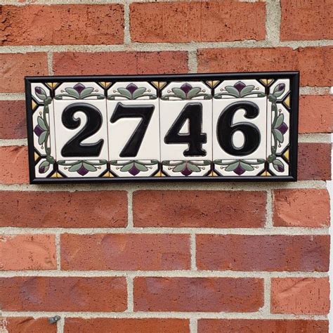 Tile House Number Metal Frame 